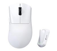 ATTACK SHARK V8 Souris Gaming sans Fil 8000Hz, Puce Nordic 54L15, Capteur PAW3950MAX, 59g Superlight, 42000DPI, 20000FPS, Ergonomique, Revêtement Ice, Bluetooth / 2,4GHz / Filaire, PC/Win, Blanc