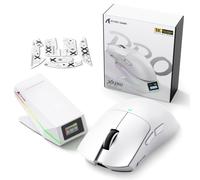ATTACK SHARK X11 Pro V2 Souris Gaming sans Fil avec Dock TFT, Blanc B | Station de Charge Magnétique, Ultra Légère 69g, 1000Hz, 100 Millions de Clics, Capteur PAW3315, Jusqu’à 30000 DPI,Tri Mode