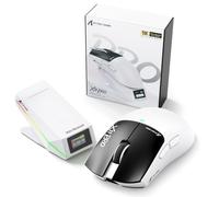 ATTACK SHARK X11 Pro V2 Souris Gaming sans Fil avec Dock TFT, Noir Blanc A | Station de Charge Magnétique, Ultra Légère 69g, 1000Hz, 100 Millions de Clics, Capteur PAW3315, Jusqu’à 30000 DPI,Tri Mode