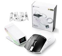 ATTACK SHARK X11 Pro V2 Souris Gaming sans Fil avec Dock TFT, Noir Blanc B | Station de Charge Magnétique, Ultra Légère 69g, 1000Hz, 100 Millions de Clics, Capteur PAW3315, Jusqu’à 30000 DPI,Tri Mode