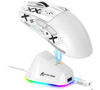 Attack Shark X11 Souris gaming sans fil avec grips pour PC/Mac blanc