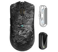 ATTACK SHARK X11 Ultra Souris Gaming sans Fil avec Câble LED C06 Ultra, Coque Composite Fibre de Carbone,54L15 MCU, PAW3950MAX, 59g, 8000Hz, BT/2.4G/Filaire,42000 DPI(Noir)