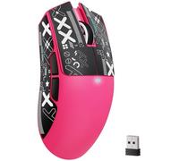 ATTACK SHARK X11SE Souris de Jeu sans Fil, Ultra-légère, 63g, avec Capteur PixArt PAW3311, 22000 PPP, Trimode BT/2,4GHz/Filaire, 1000 Hz, Batterie 300mAh, pour PC/Mac (Rouge Baie with Tape)