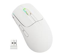 ATTACK SHARK X5 49g Souris Gaming sans Fil Légere&Rétroéclairage RGB-Blanc | Filaire/2.4G/BT5.0 Tri-Mode Souris Aerox, Capteur Optique PixArt PAW3312, Jusqu'à 4000DPI, Longue Autonomie pour PC/MAC
