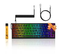 ATTACK SHARK X68 HE Clavier de jeu filaire 60 % à déclenchement rapide, point d'actionnement réglable, interrupteur magnétique jusqu'à 8 K Hz, touches PBT pour Windows/Mac, clavier mécanique RVB avec