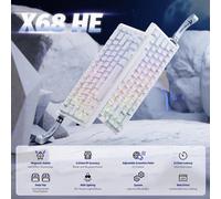 ATTACK SHARK X68 HE clavier de jeu mécanique à déclenchement rapide 60% filaire avec actiononnement réglable, interrupteur magnétique à effet Hall, 8KH Moonlight