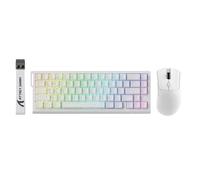 ATTACK SHARK X68 HE Clavier de jeu mécanique filaire à déclenchement rapide et souris R1 avec actionnement réglable, câble spiralé, USB C/2,4 GHz sans fil/BT souris ultra légère 18 K DPI pour joueur
