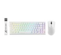ATTACK SHARK X68 HE Clavier de jeu mécanique filaire à déclenchement rapide et souris R1 avec actionnement réglable, câble spiralé, USB C/2,4 GHz sans fil/BT souris ultra légères 18 K DPI pour joueur