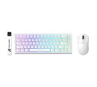 ATTACK SHARK X68 HE Clavier Magnétique Filaire avec X3 Souris Gaming sans Fil, Clavier Rapid Trigger 8KHz, Précision RT de 0,01 mm, Souris SUPERLIGH, Capteur PAW3395, 26 000 DPI - Blanc