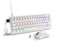 ATTACK SHARK X68 HE & R1 Ensemble Clavier et Souris Gaming, Clavier Gamer Filaire 8000Hz Rapid Trigger, 0,01 mm RT, Snap Tap, Souris sans Fil Superlight 59g, 18000 DPI, BT/2.4G/USB-C, Blanc