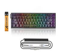 ATTACK SHARK X68MAX HE Clavier en Aluminium CNC Complet, 8KHz Rapid Trigger, Actionnement Ajustable 0.005mm, Filaire RGB Gaming avec Interrupteur Magnétique, Snap Tap,Câble C01 Ultral (Contours Noir)