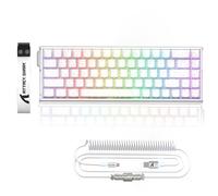 ATTACK SHARK X68MAX HE Clavier En Aluminium CNC Complet, 8KHz Rapid Trigger, Actionnement Ajustable 0.005mm, Filaire RGB Gaming Avec Interrupteur Magnétique, Snap Tap,Câble C01 Ultral (Contours Blanc)