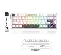 ATTACK SHARK X68MAX HE Clavier en Aluminium CNC Complet, 8KHz Rapid Trigger, Actionnement Ajustable 0.005mm, Filaire RGB Gaming avec Interrupteur Magnétique, Snap Tap,Câble C01 Ultral (Blanc Étoilé)