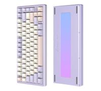 ATTACK SHARK X75 Clavier de jeu mécanique sans fil en aluminium CNC, BT/2,4G/USB-C, 81 touches via clavier personnalisé, joint d'étanchéité 7000 mAh, clavier mécanique RVB remplaçable à chaud pour Mac