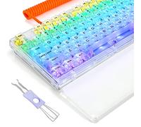 ATTACK SHARK X75 Pro Clavier mécanique sans fil avec câble spiralé 2,4 G/Bluetooth/filaire, repose-poignet en acrylique, montage sur joint, pour Windows/Mac (commutateurs Kailh MX)