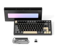 ATTACK SHARK X75 Via Clavier Mécanique sans Fil en Aluminium Complet, BT/2.4GHz/USB-C Filaire, Hot-Swap Interrupteurs Linéaires RVB, Disposition 75% QWERTY avec Rembourrage à 5 Couches -Noir