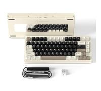 ATTACK SHARK X75 Via Clavier Mécanique sans Fil en Aluminium Complet, BT/2.4GHz/USB-C Filaire, Hot-Swap Interrupteurs Linéaires RVB, Disposition 75% QWERTY avec Rembourrage à 5 Couches -Blanc