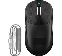 ATTACK SHARK X8 Plus Souris Gamer sans Fil avec Câble LED C06 Ultra, 55g Ultra-Légère, Grande Taille, Capteur PixArt PAW3395PRO, Modes BT/2.4G/USB-C, 40000 DPI, Batterie 500mAh (Noir+Ruban adhésif)