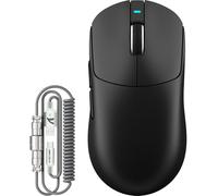 ATTACK SHARK X8 Plus Souris Gamer sans Fil avec Câble LED C06 Ultra, 55g Ultra-Légère, Grande Taille, Capteur PixArt PAW3395PRO, Modes BT/2.4G/USB-C, 40000 DPI, Batterie 500mAh (Noir)