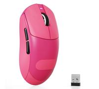 ATTACK SHARK X8 SE Souris Gaming sans Fil, Ultra Légère 55g, Capteur PAW3311, Puce BK52820, 25 000 DPI, Connexion BT/2,4G/USB-C, 80M de Clics,500mAh, Pilote Web pour PC/Ma- Rouge Baie + Grip Tape