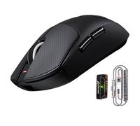 ATTACK SHARK X8 Ultra 8KHz Souris Gaming sans Fil, 55g Ultraléger, Nordic 52840, PAW3950MAX, 42KDPI, BT/2.4Ghz/Filaires, Revêtement Nano Frais, Grosses Mains, 500mAh, Griptape, SW & Web Driver (Noir)