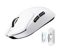 ATTACK SHARK X8 Ultra 8KHz Souris Gaming Sans Fil, 55g Ultraléger, Nordic 52840, PAW3950MAX, 42KDPI, BT/2.4Ghz/Filaires, Revêtement Nano Frais, Grosses Mains, 500mAh, Griptape, SW & Web Driver (Blanc)