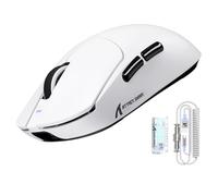 ATTACK SHARK X8 Ultra 8KHz Souris Gaming Sans Fil, 55g Ultraléger, Nordic52840, PAW3950MAX, 42KDPI, BT/2.4Ghz/Filaires, Revêtement Nano Frais, Grosses Mains, 500mAh, SW & Web Driver,Pour PC/Mac(Blanc)
