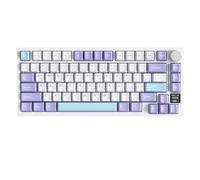ATTACK SHARK X820 Ultra Clavier Mécanique sans Fil avec Écran TFT Intelligent & Molette, Clavier Gaming 75% Hot-Swappable, BT/2,4G/Câblé, LED RGB Orientation Sud, Touches PBT (Blanc-Switch Gift)