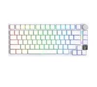 ATTACK SHARK X820 Ultra Clavier Mécanique sans Fil avec Écran TFT Intelligent & Molette, Clavier Gaming 75% Hot-Swappable, BT/2,4G/Câblé, LED RGB Orientation Sud (Contours Blancs-Switch Shark)