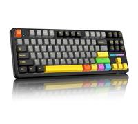 ATTACK SHARK X87 Clavier de jeu mécanique sans fil 80 % avec touches colorées, BT/2,4G/USB-C, gaz échangeable à chaud, amortissement 5 couches, RVB, 4000 mAh, interrupteur linéaire, touches PBT pour