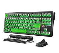 Attack Shark X87 Ultra Clavier Gaming&câble spiralé RVB, Noir | Bluetooth/2,4 GHz/filaire, 8 kHz, remplaçable à chaud, 10000mAh, 16,8 millions de couleurs RVB, récepteur sans fil