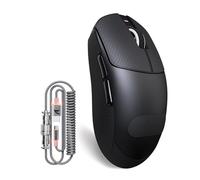 ATTACK SHARK X8Plus Souris de jeu sans fil ultra-légère avec DPI 40 K, capteur PAW 3395PRO, puce Broadcom BK52820, commutateur HUANO, pilote Web, trois modes avec câble RVB - Noir et autocollant 55 g