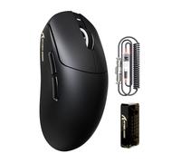 ATTACK SHARK X8PRO Souris de Jeu sans Fil ultralégère 55g avec câble spiralé pour Mains Moyennes et Grandes,fréquence d'interrogation 8K, 2,4 GHz/Filaire/BT, 40 000 dpi, capteur Optique PAW3395-Noir