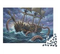 Attaque de la Pieuvre géante Puzzle 1000 Pièces Adultes Et Enfants,Jeu Éducatif,Premium,Carton,Casse-tête,Dès 14 Ans,Déco Murale, Anti-Stress,Détente,Défi 52x38cm