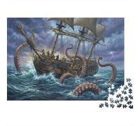 Attaque de la Pieuvre géante Puzzle 1000 Pièces Adultes Et Enfants,Premium,Carton,Casse-tête,Jeu Éducatif,Déco Murale, Dès 14 Ans,Anti-Stress,Détente,Défi 70x50cm