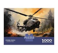 Attaque d'hélicoptères Militaires 1000 Pièces Puzzle Adultes Puzzle Premium Carton Recyclé - Défi Éducatif, Jeu À Domicile, Cadeau Génial pour Les Enfants Débutants 38x26cm/1000pcs