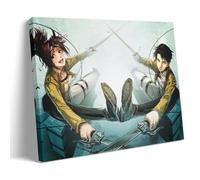 Attaque on Titan Anime Role Hanji Zoe And Mikasa Ackerman Art mural Impression d'image moderne Décoration de chambre familiale 50 x 75 cm
