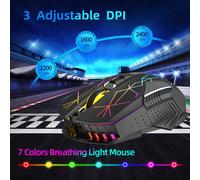 ATTAQUE REQUIN * FREEWOLF X18 Souris sans fil 2,4 G, 2400 DPI Windows/PC/Bureau/Gamer, Nouvel An 2026, Cadeau pour Enfants, Vacances - Étoile Noire/Noir noir,étoile noireABS