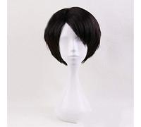 Attaque sur Titan Levi Ackerman Anime Cosplay perruques pour homme court droite dessin animé fête de haute qualité cheveux synthétiques + bonnet de perruque KUMZ2407