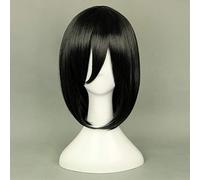 Attaque sur Titan Mikasa Ackerman court Bob noir résistant à la chaleur Cosplay Costume perruque pour les femmes