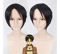 Attaque sur Titan perruques Eren Jaeger Cosplay perruque noir court homme résistant à la chaleur cheveux synthétiques Halloween Costume Anime perruque + casquette de perruque