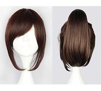 Attaque sur Titan Sasha Blouse 35 cm 13.78"court droite Cosplay perruques pour femmes pince pince queue de cheval Anime cheveux synthétiques marron