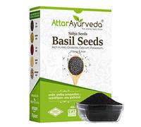 Attar Ayurveda Sabja Basil Seeds Rich in Protein, Fiber, Vitamins & Minerals Reduces Body Heat 100% Pure and Natural No Preservative Vegan Friendly Non-GMO 500gm
