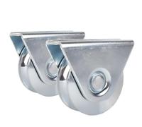 ATTAS Lot de 2 roulettes pour porte coulissante - 80 x 25 cm - Charge maximale : 420 kg - Double roulement - Acier - Pour rail de sol, roulettes pour porte coulissante, rail pour charges lourdes,