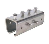 ATTAS MEA Manchon de connexion type 1 - Fixation pour tube de course - Porte coulissante - Pour rail de rail de type 1 - En acier galvanisé - Raccord à vis profilé en C
