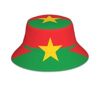 ATTBBH Chapeau bob réfléchissant imprimé drapeau du Burkina Faso tendance et fonctionnel pour activités de plein air unisexe noir, Noir/blanc, taille unique