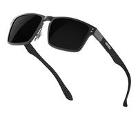 ATTCL Homme Classiques Polarisées Lunettes de Soleil pour Conduite - Cadre Métal & fibre de Carbone, UV400 CAT3 CE Anti-Reflets Voyage/Urbain 8999 Black+grey