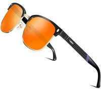 ATTCL Homme Lunettes De Soleil Polarisé Semi-cerclées Al-Mg métal Cadre Super Léger 8-188 Red UV400 CAT 3 CE