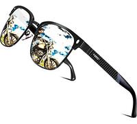 ATTCL Homme Lunettes De Soleil Polarisé Semi-cerclées Al-Mg métal Cadre Super Léger 8-188 Silver UV400 CAT 3 CE