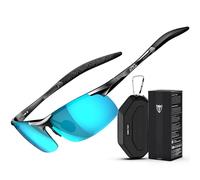 ATTCL Homme Lunettes de Soleil Polarisées Sports Lunette De Soleil Polarisé Al-Mg métal Cadre super léger Black-blue